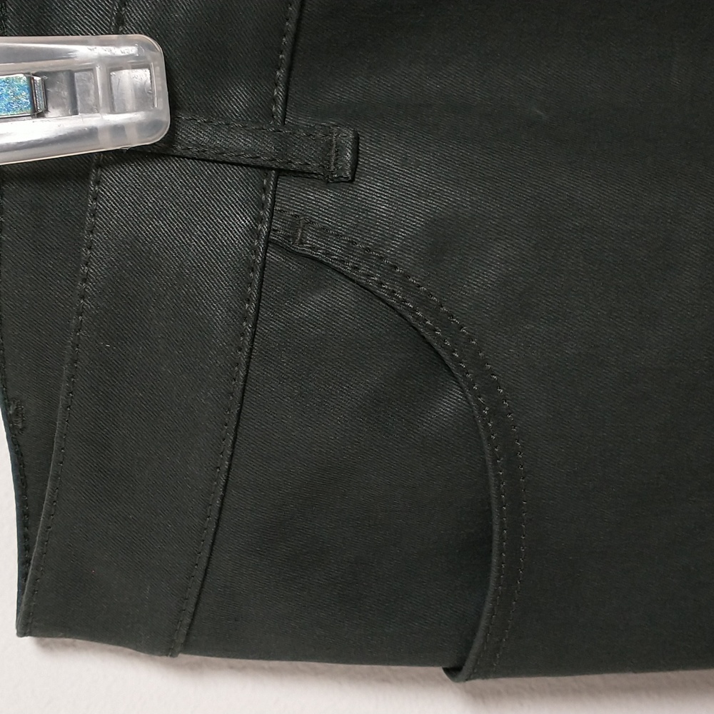 New! Dark Green Waxed Cotton Pants Jeans 24W
